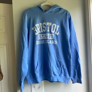 Baby blue Bristol RI hoodie
